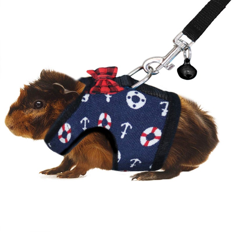Rypet Guinea Pig Harness and Leash - Soft Mesh Small Animal Harness with Safe Bell, No Pull Comfort Padded Vest for Guinea Pigs, Ferret, Chinchilla and Similar Small Animals - Image 1